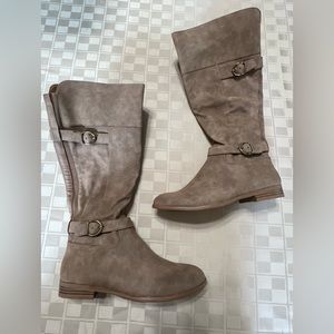 Style & Co. Women Kezlin Faux-Leather Knee-High Boots Taupe 8.5M 10011044200 NEW